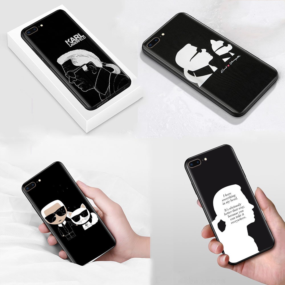 Ốp Lưng Silicon Mềm Họa Tiết Hoạt Hình Karl Lagerfd Cho Iphone X 5 Se 5s 6 6s 7 8 Plus