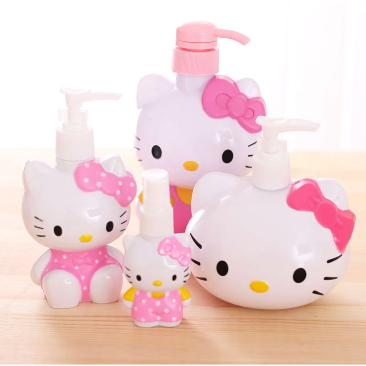 Bình Nhựa Đựng Xà Phòng Dạng Xịt Hình Hello Kitty