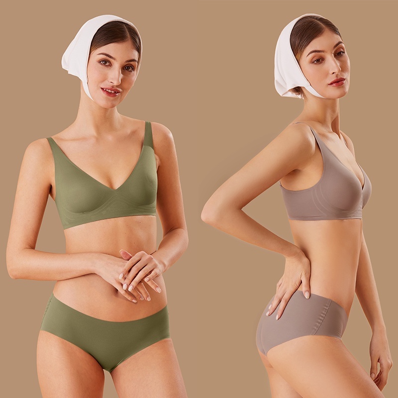 Bộ đồ lót không đường may có đệm nâng ngực size S-XL cho nữ (có bán lẻ)