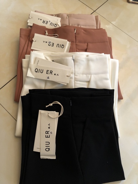 Quần ống rộng suông nữ khoá sườn, quần tây công sở vải mềm