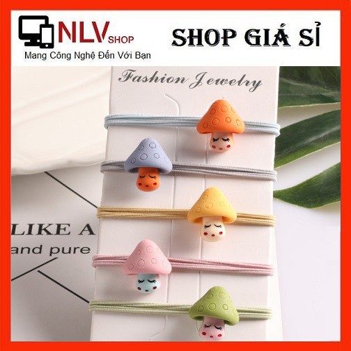 Combo 10 Dây Cột Tóc Hình Nấm Cho Các Bạn Gái