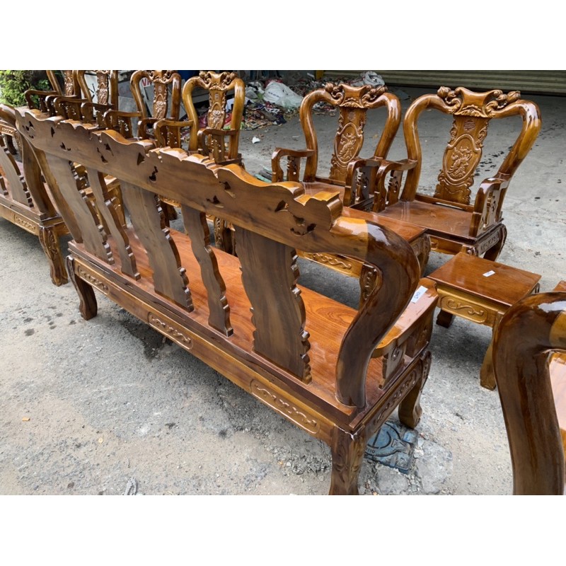 Bộ Salon gỗ 6 món gỗ Tràm Bông vàng
