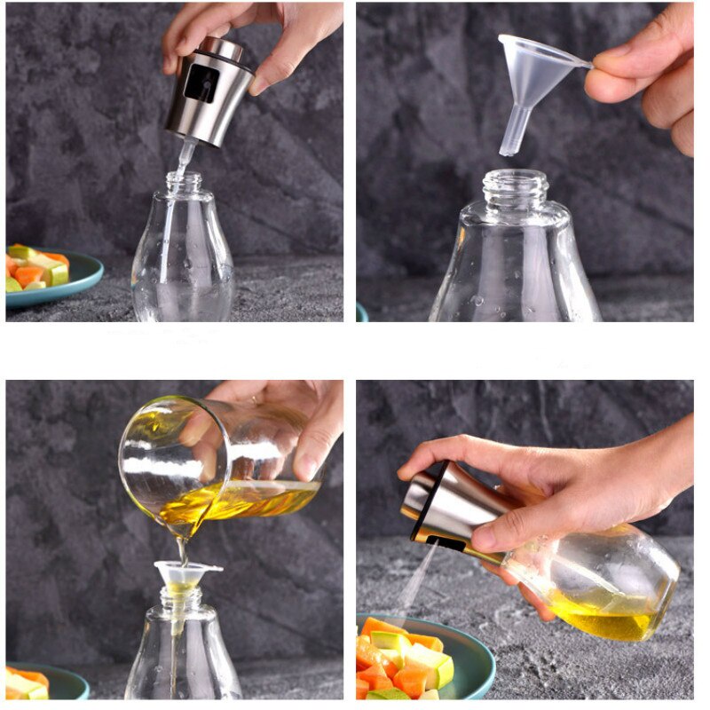 Bình Xịt Dầu Ăn Bằng Thép Không Gỉ Dung Tích 200ml