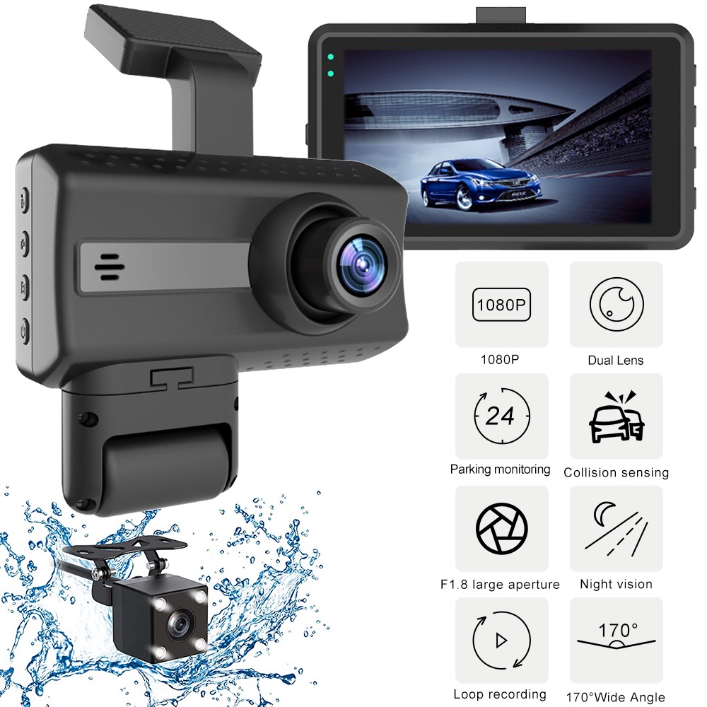Camera Ghi Hình 70mai Ống Kính Kép 1080p dvr Phát Hiện Chuyển Động Ban Đêm 24 Giờ Cho Xe Hơi