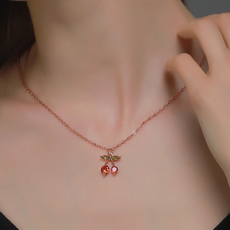 Dây chuyền mặt trái cherry ngọt ngào cá tính