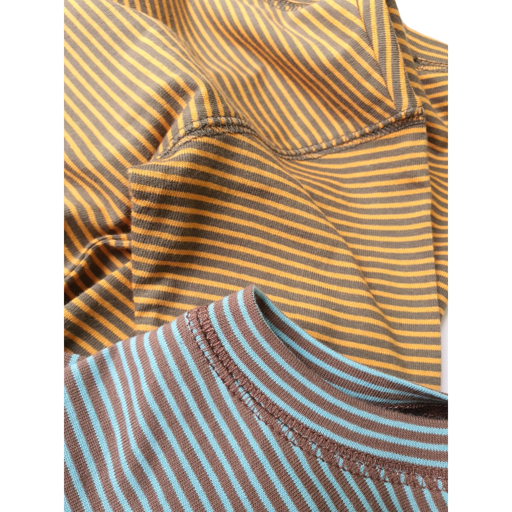 MOA2350 Áo thun dài tay kẻ 2 màu