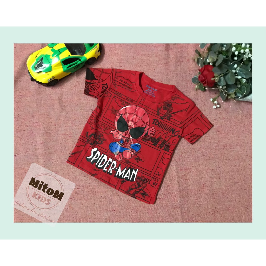 Áo cotton bé trai ♥️ FREESHIP ♥️ Chất thun cotton mềm mịn, họa tiết siêu nhân