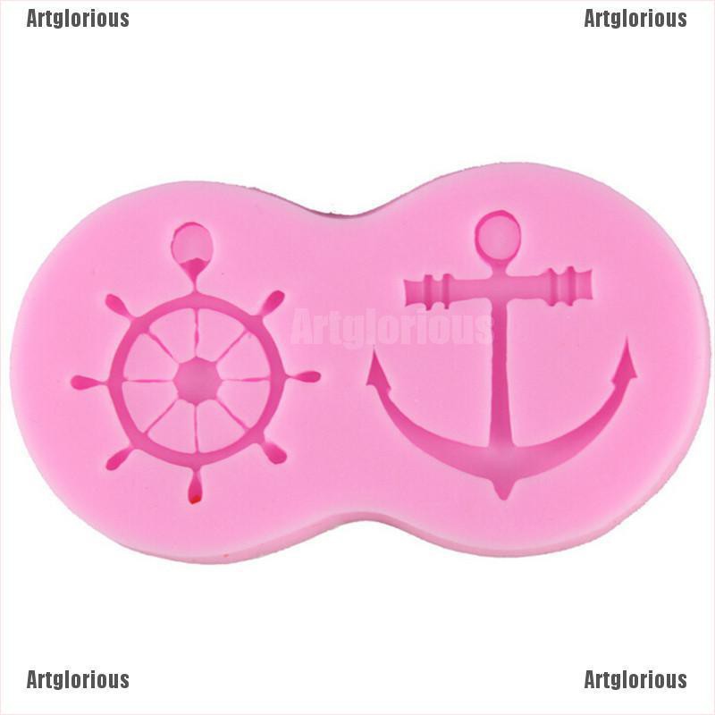 1 Khuôn Silicone Tạo Hình Mỏ Neo Trang Trí Bánh