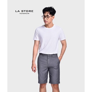 QUẦN SHORT ROUTINE - Quần short vải kẻ sọc màu xám thời trang nam xu hướng quốc tế