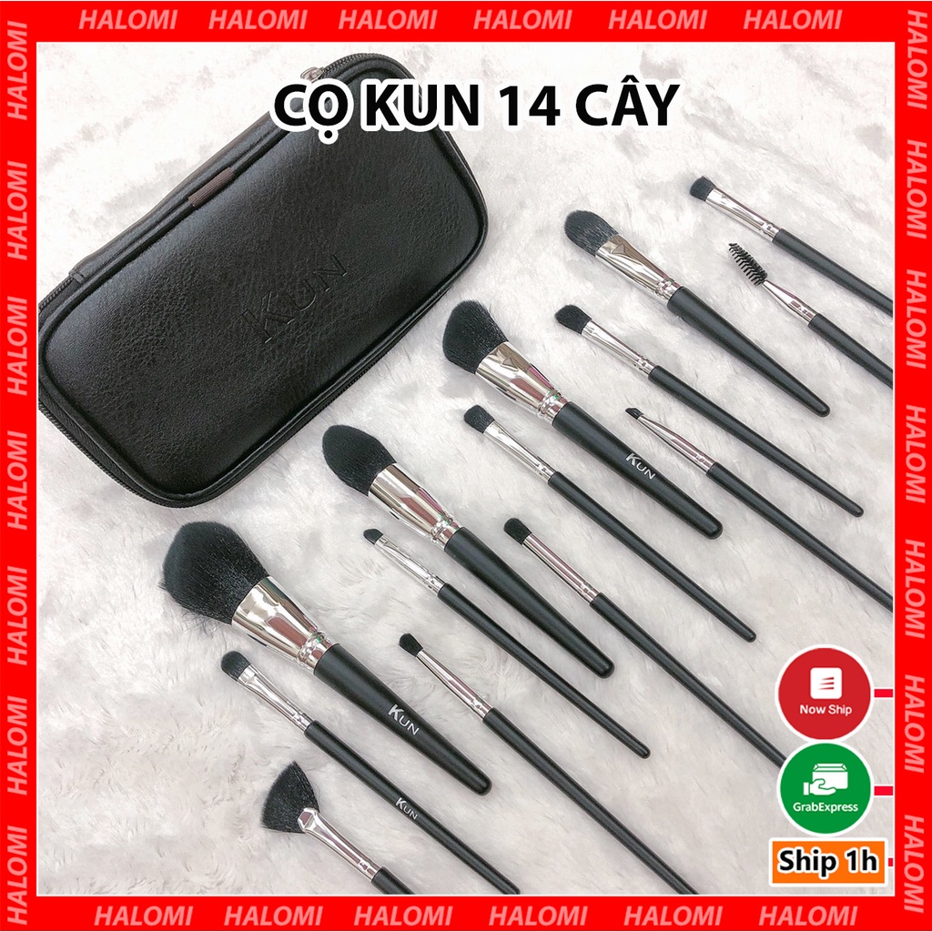 Bộ cọ trang điểm Kun 14 cây lông thú siêu mềm chuyên dùng cho makeup chuyên nghiệp