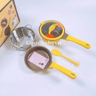 Bộ nồi chảo đá HÀN QUỐC Didinika vịt vàng 16cm cho bé ăn dặm,quấy bột shopbabe84