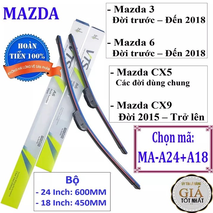 Cần gạt nước mưa ô tô Mazda CX 5, CX 9, Mazda 3, Mazda 6 (Và các dòng xe khác) - vo2_store