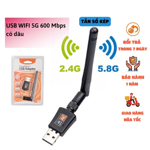 USB WiFi 5G dễ dàng với USB WIFI 660Mbps cho máy bàn PC và laptop, card mạng usb 5GHz