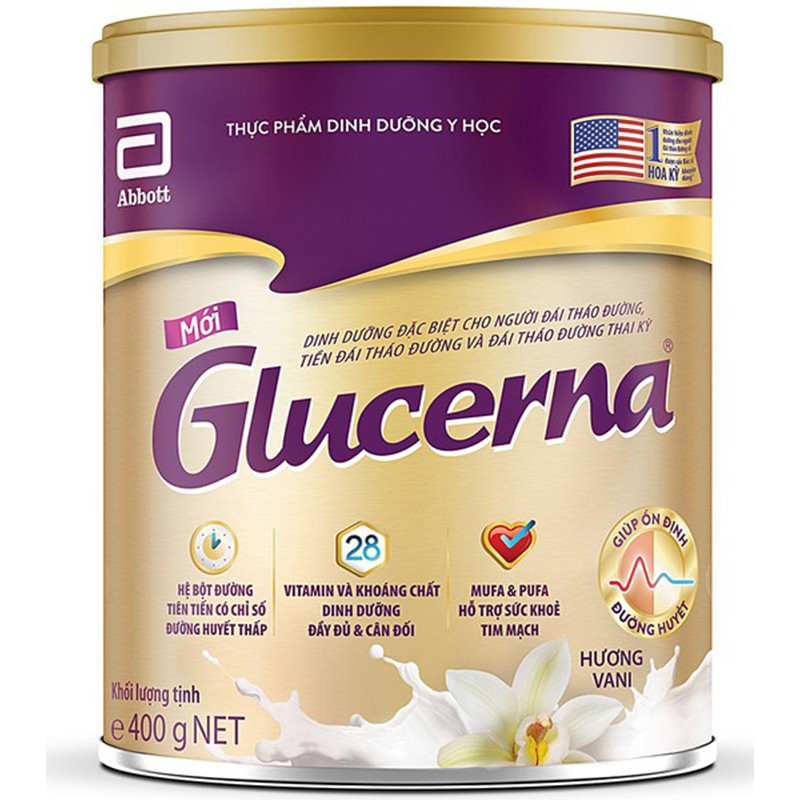 Sữa Abbott Glucerna vani mới 400g, dinh dưỡng đặc biệt cho người đái tháo đường