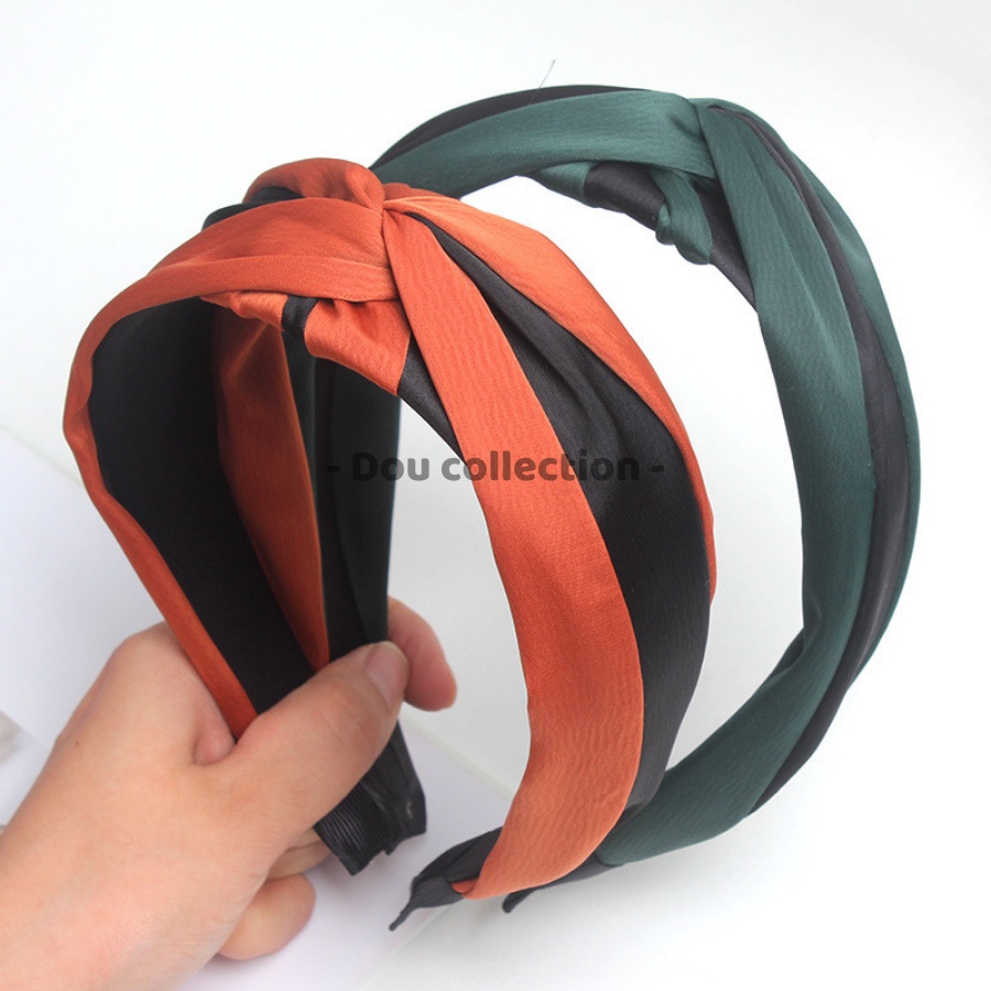 [NowShip2h] Cài tóc bờm tóc băng đô nữ đẹp vải phối hai màu sang trọng gọng nhựa phong cách Hàn Quốc nhiều màu -Mã CT015