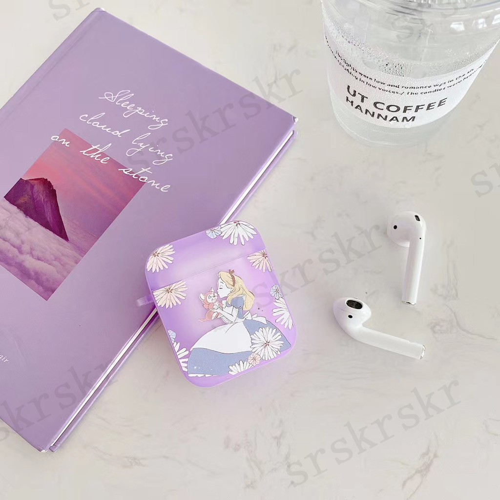 Vỏ Bảo Vệ Hộp Sạc Tai Nghe Airpods Pro 1 / 2 Họa Tiết Nàng Tiên Cá / Alice Dễ Thương Xinh Xắn