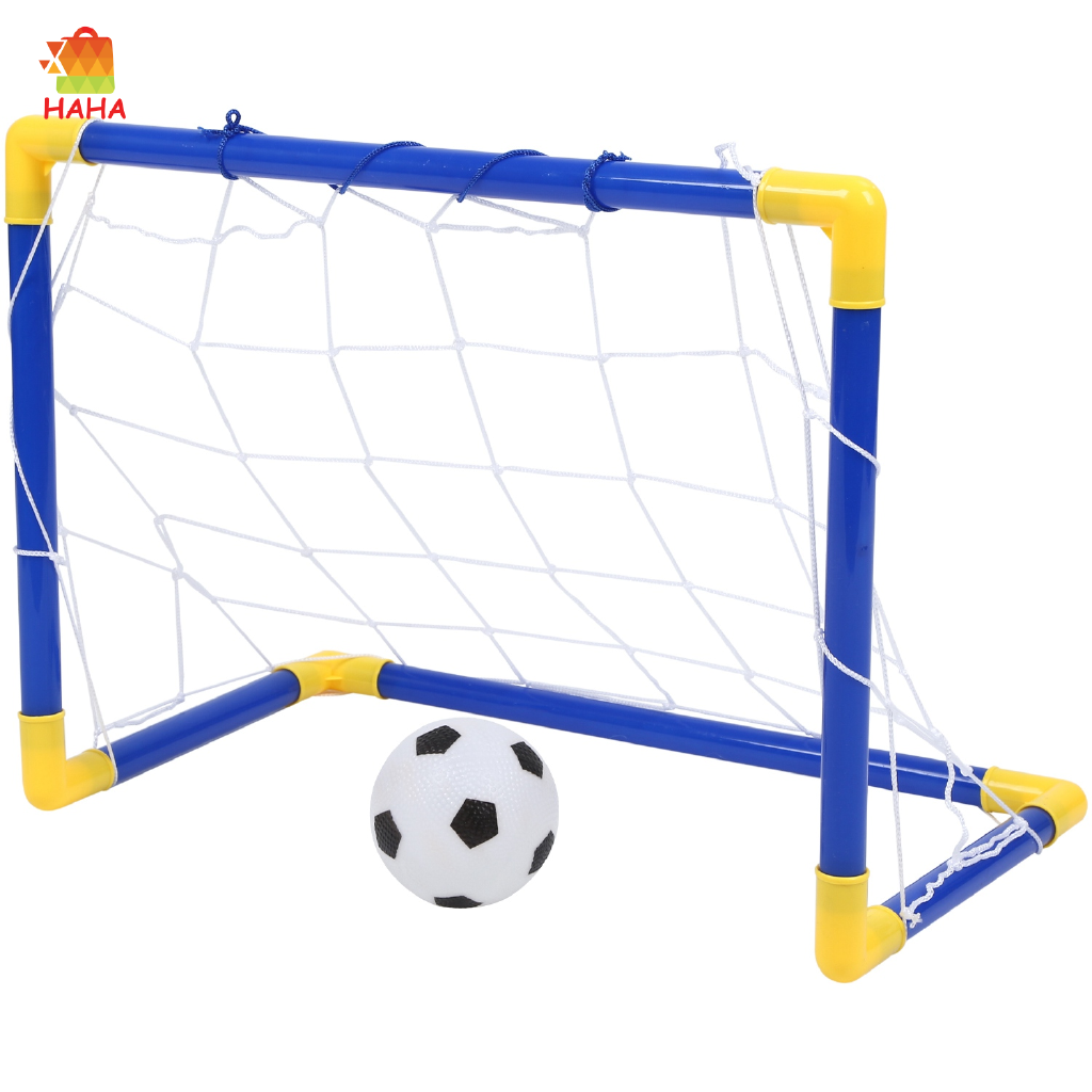 Bộ khung thành có lưới + quả bóng đá + ống bơm mini đồ chơi vui nhộn #HA