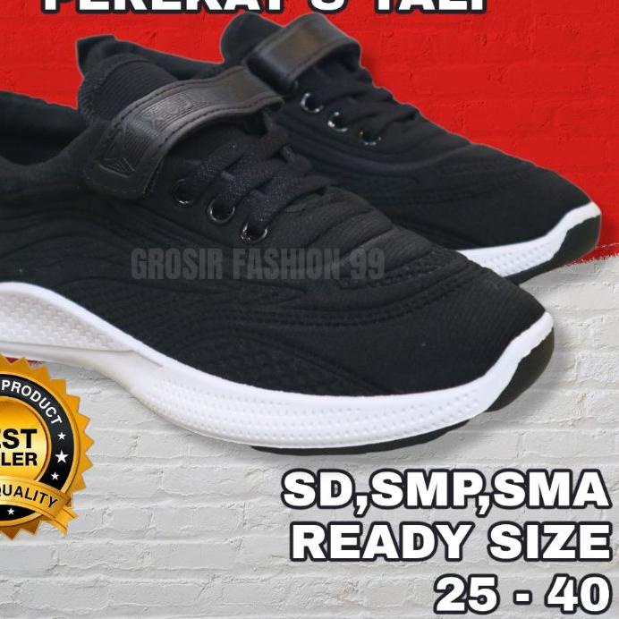 Mới!!! Giày Sneaker Đi Học 8.8 Màu Trắng Đen Khóa Dán Dành Cho Bé Trai Và Bé Gái 4 5 6 7 8 9 Tuổi (Mã 02)