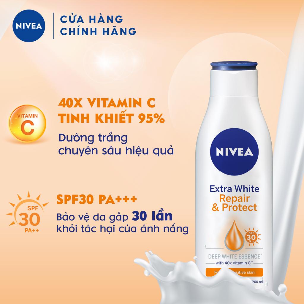 Sữa dưỡng thể dưỡng trắng Nivea giúp phục hồi &amp; chống nắng (200ml) 88310