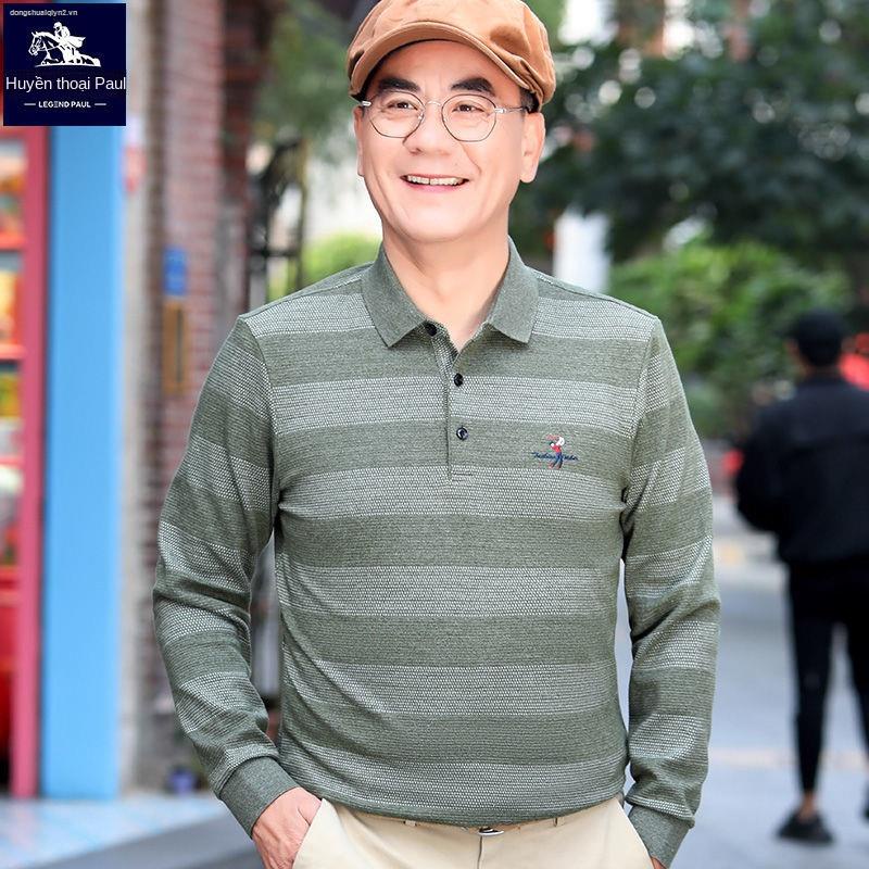 Áo polo tay dài thời trang xuân thu mới cho nam trung niên