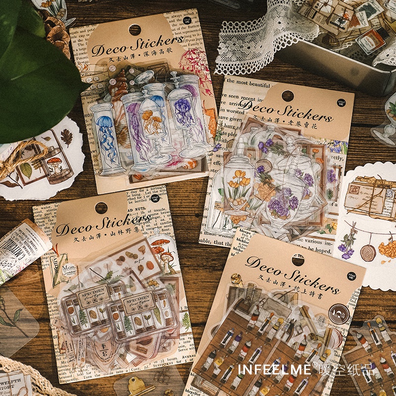 Sticker Shanze vật liệu trang trí Scrapbook, sổ tay, vở  (set 40 stickers)- [ 106 ]