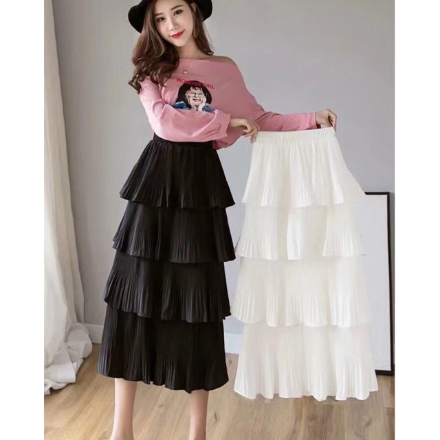 Chân váy 4 tầng dập li