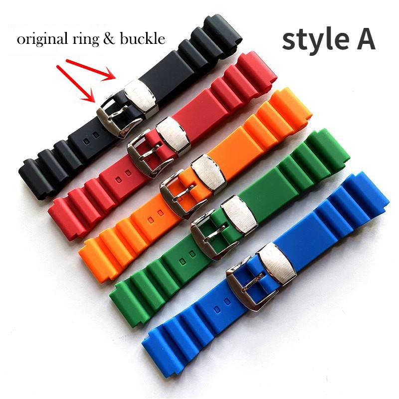 Dây Đeo Đồng Hồ 20mm 22mm Bằng Silicon Chống Nước Có Khóa Logo Cho Seiko Prospex Series SPR009 SKX007 SKX009
