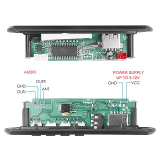 Car Audio Decoder Card DC 5V/12V Micro USB AUX MP3 Music Player Speaker