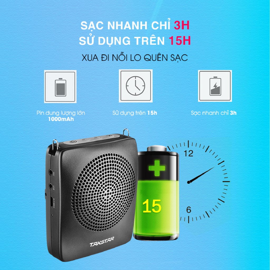 【Chính hãng】Takstar  E128 loa mic Máy trợ giảng, loại có dây, Bluetooth, sạc nhanh, Giáo viên, hướn dẫn viên