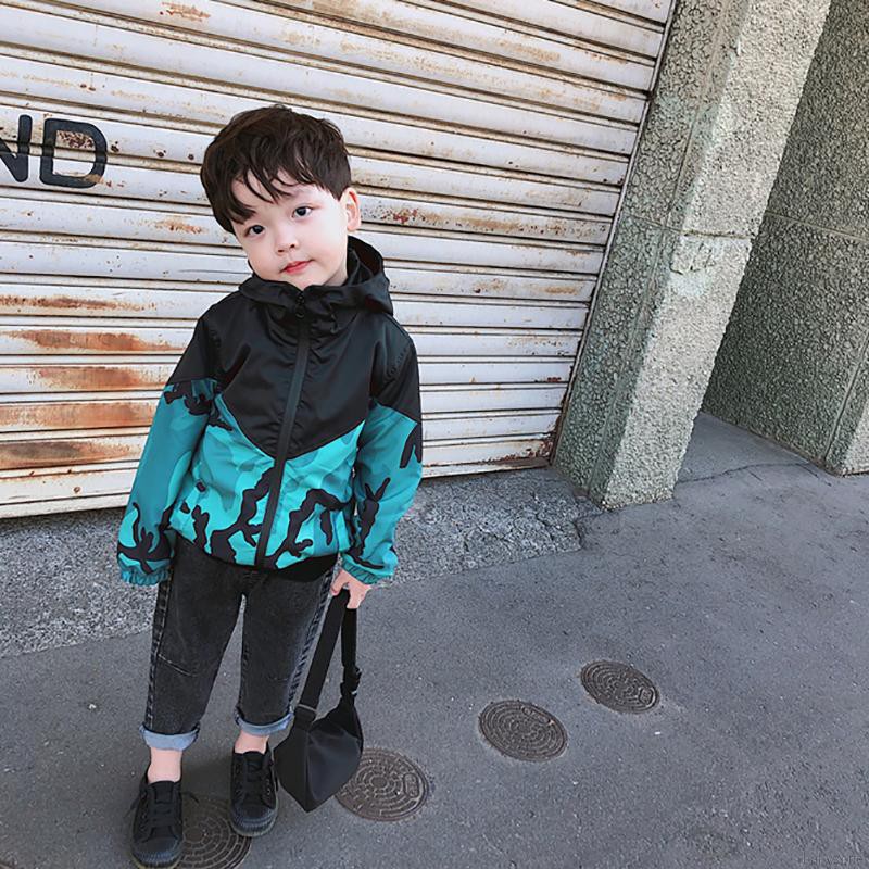 Áo Khoác Hoodie Họa Tiết Rằn Ri Cá Tính Phong Cách Hàn Quốc Cho Bé Trai