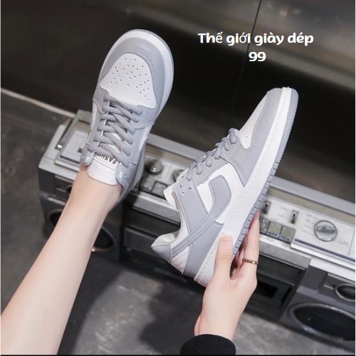 Giày nữ jordan thể thao sneakers cổ thấp màu xám, hồng, đen mẫu mới hot trend, giầy giá rẻ cá tính