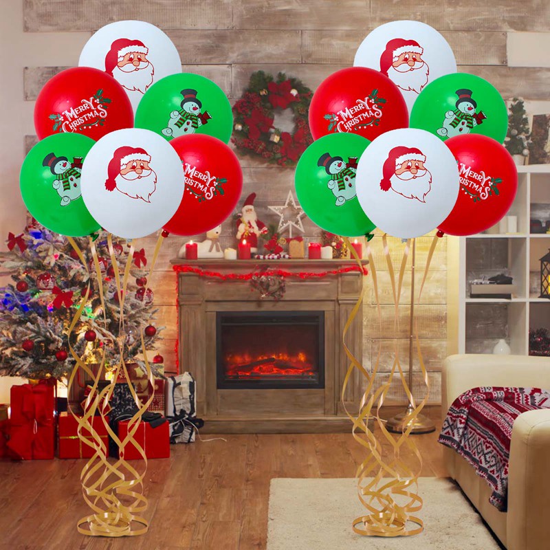 Bộ 12 Bong Bóng 12Inch Trang Trí Giáng Sinh Năm Mới 2022