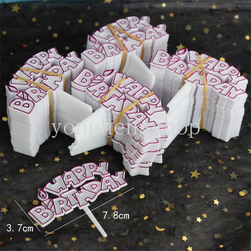 Set 25 que chữ Happy Birthday cắm trang trí bánh sinh nhật