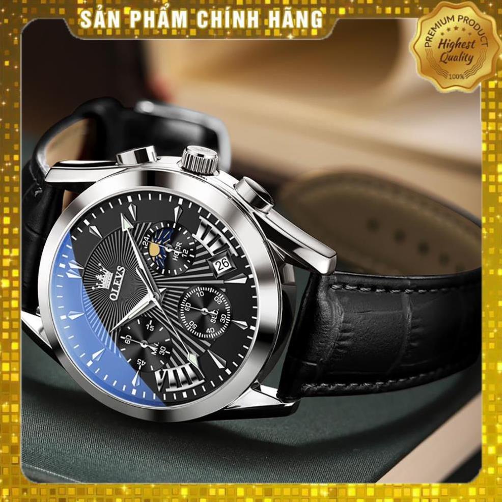 [HÀNG CHUẨN AUTH] Đồng hồ nam chính hãng OLEVS 2876 dây da bò  Chống thấm nước sâu  hiệu ứng phát sáng