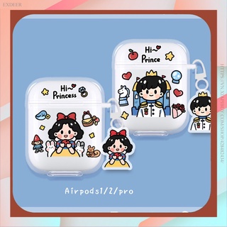 Vỏ Bảo Vệ Hộp Sạc Tai Nghe Bằng Silicon Mềm Chống Rơi Hình Công Chúa Hoàng Tử Đáng Yêu Cho Airpods 1 / 2 / Pro / 3