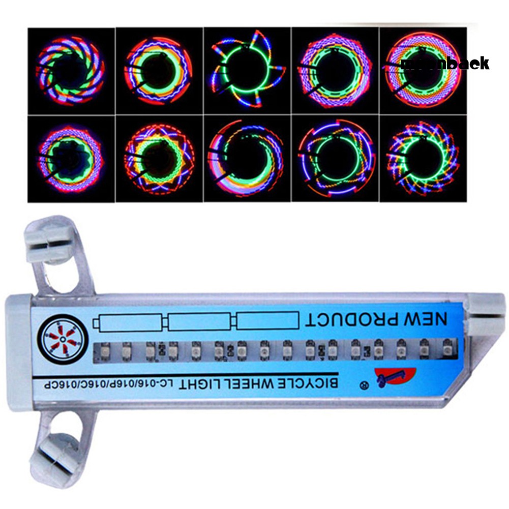 Đèn LED 16 bóng chống thấm nước gắn bánh xe đạp tiện dụng