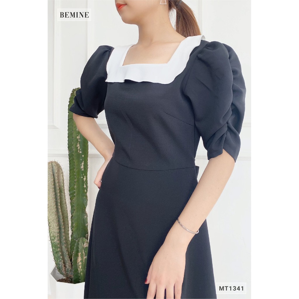 Đầm xòe cổ phối dây eo BEMINE MT1341DEN | BigBuy360 - bigbuy360.vn