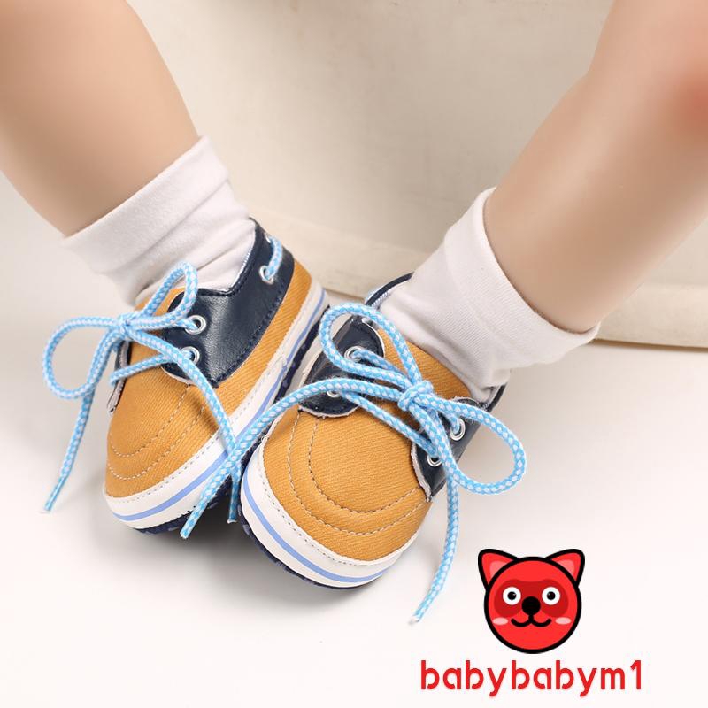 Giày Sneaker Vải Bố Đế Mềm Chống Trượt Cho Bé Từ 0-1 Tuổi