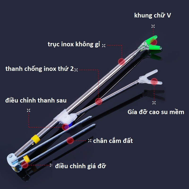 Chống Cần Đơn 1m7, 2m1