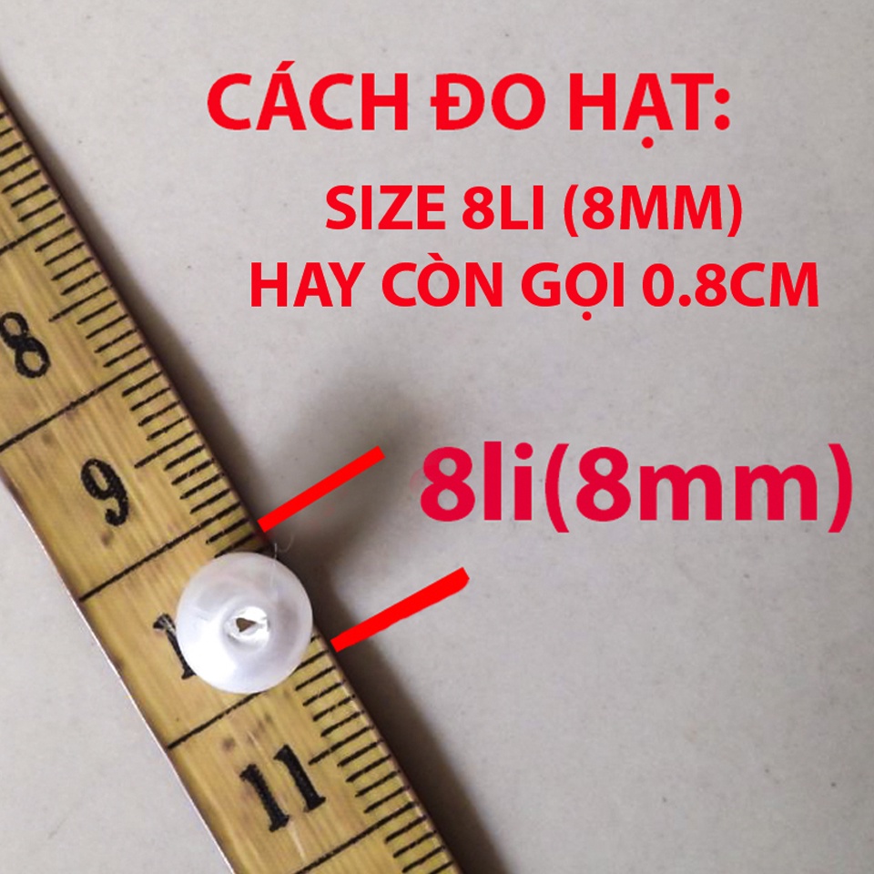 50 hạt cườm trai nhựa nhiều màu size 8mm làm trang sức hạt xỏ vòng trang trí thủ công handmade