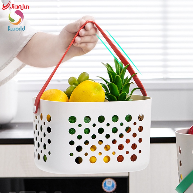Rổ Nhựa Đựng Trái Cây Đồ Dùng Nhà Tắm Có Tay Cầm Tiện Dụng