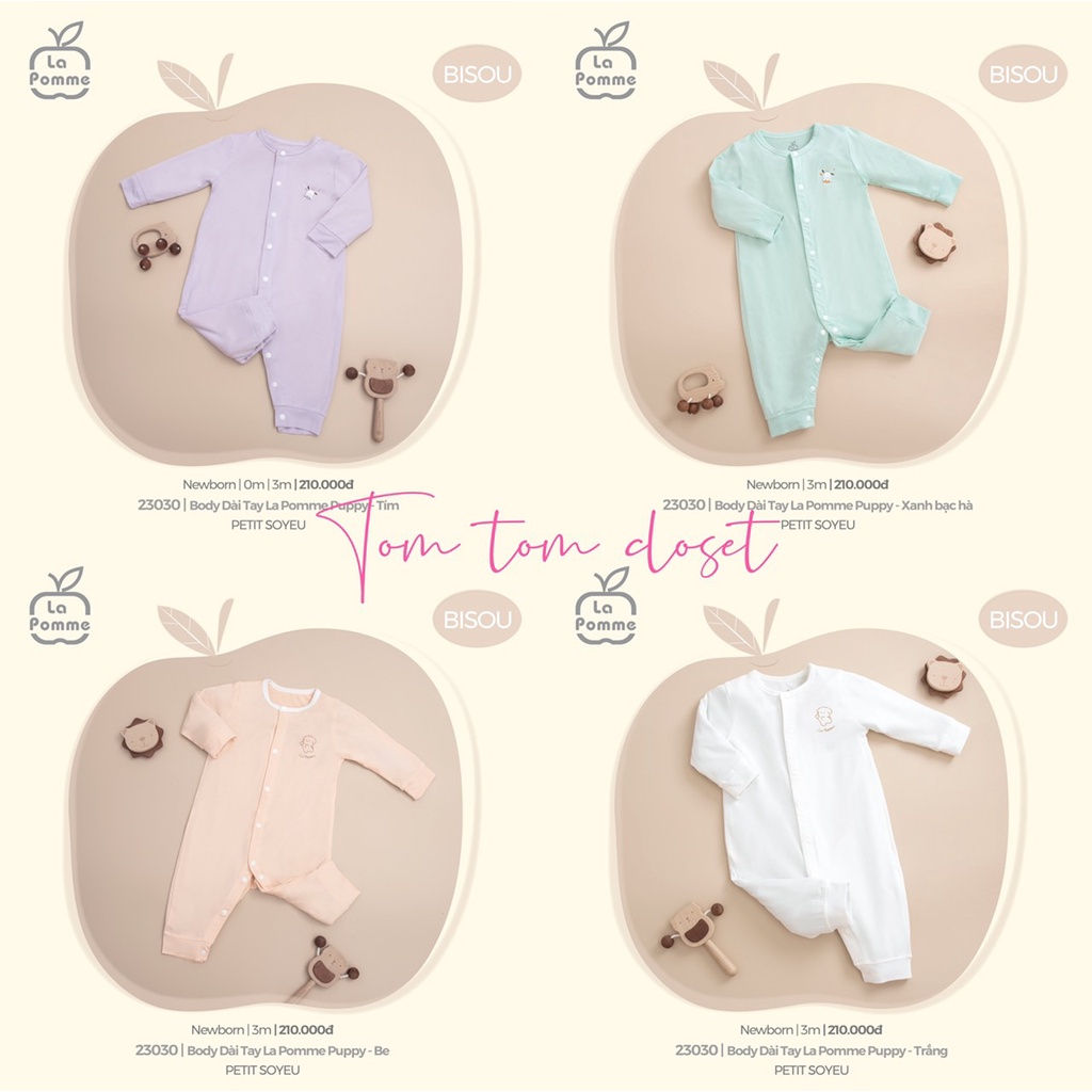 La Pomme Body Dài Tay liền thân La Pomme Puppy AW2022