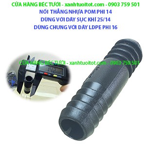 Bộ 20 cái NỐI THẲNG NHỰA POM PHI 14 DÙNG CHO ỐNG SỤC KHÍ NANO PHI 25/14 - DÙNG ĐƯỢC CHO ỐNG LDPE PHI 16