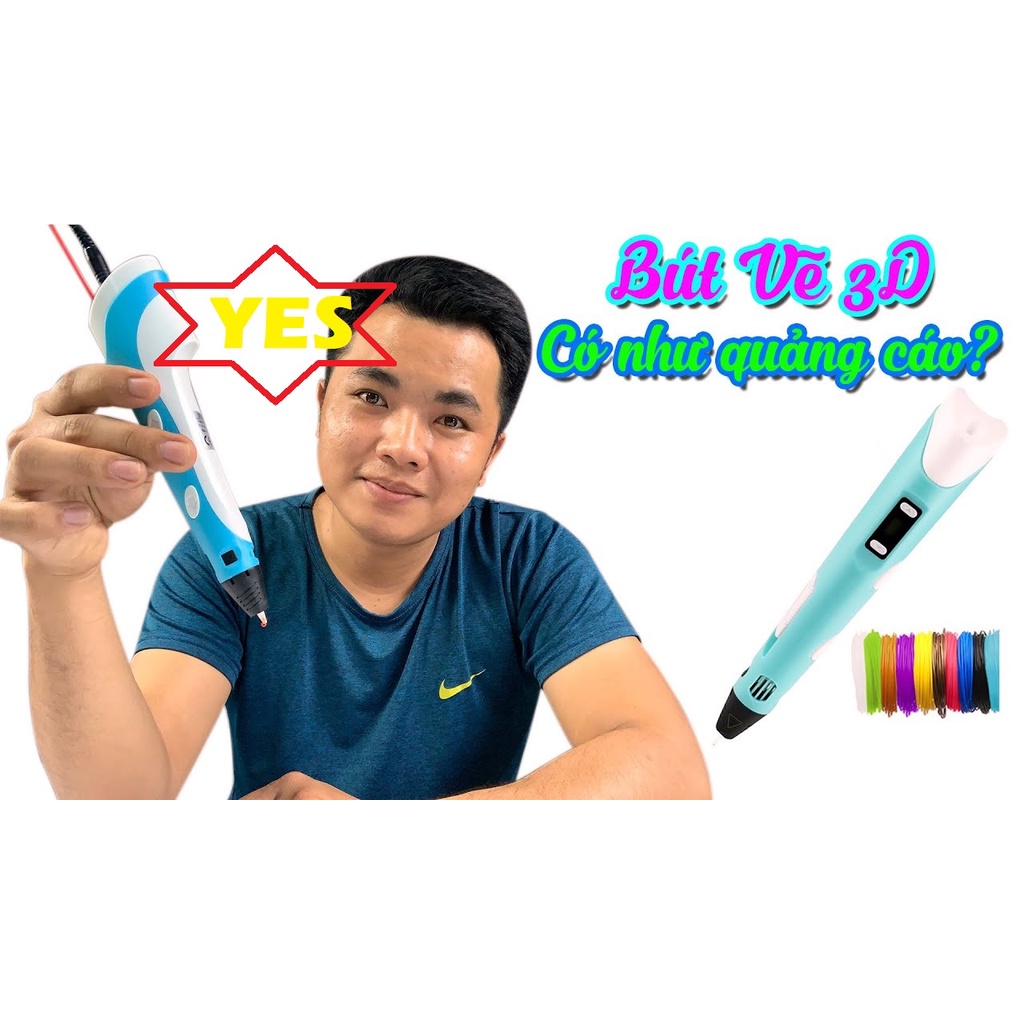 Bút vẽ 3D Thỏa Sức Sáng Tạo. Bút kèm Sạc và vật liệu tạo sợi