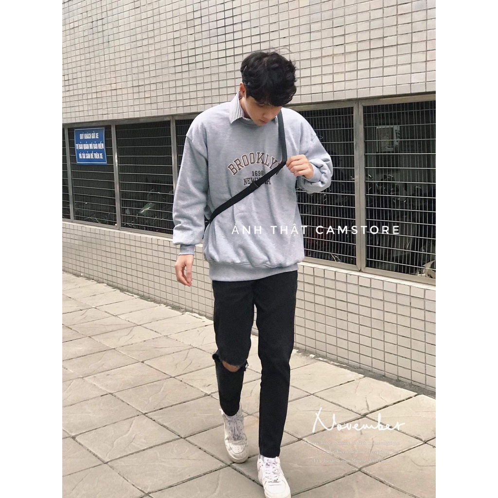 Áo Nỉ Sweater Nam Nữ Form Rộng Vải Nỉ Bông Dày Dặn phong cách Ulzzang Camstore