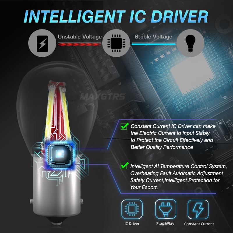 Bóng Đèn LED Tín Hiệu Đuôi Xe Hơi MAXGTRS S25 1156 BA15S BAU15S BA15D P21W P21 / 5W