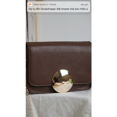 túi da vintage phong cách hàn quốc đeo chéo basic Dorae