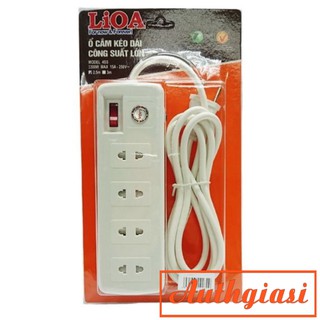 Ổ cắm điện LIOA 4 lỗ cắm công suất lớn 4SS2.5-2 - Chịu tải 3300W an toàn độ bền cao (Chính hãng, mới 100%)