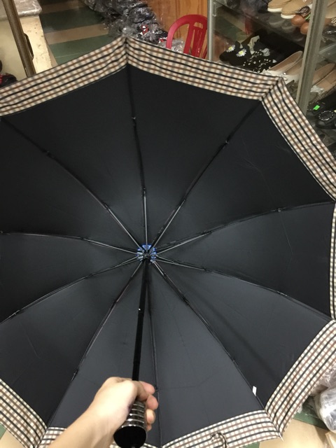 Ô dù gấp 3 viền kẻ loại to( giao màu ngẫu nhiên)