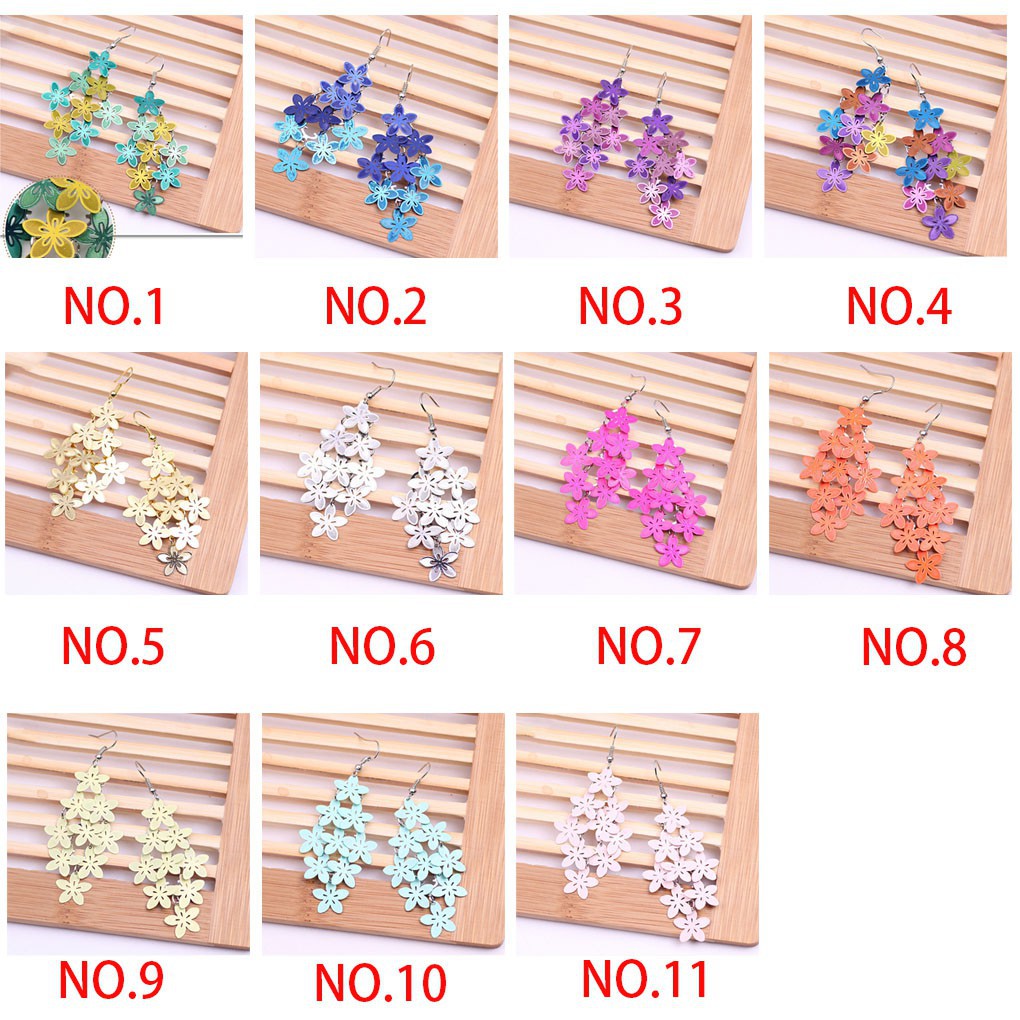 Khuyên tai dáng dài thiết kế hoa nhỏ cực duyên dáng